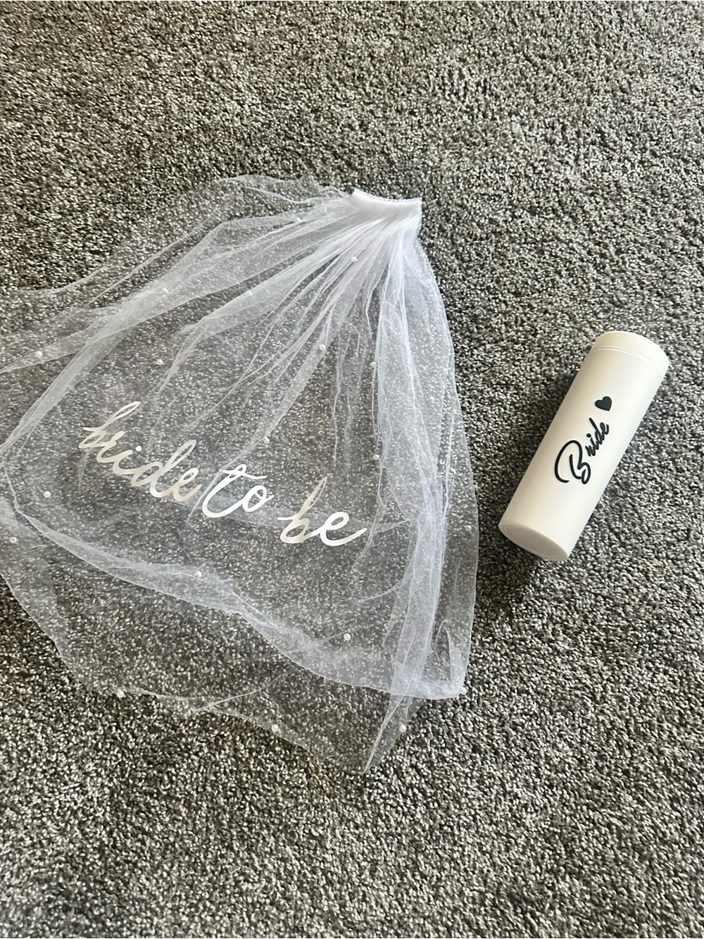 Bride to be veil and bride cup